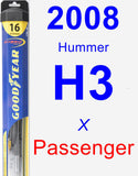 Passenger Wiper Blade for 2008 Hummer H3 - Hybrid