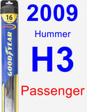 Passenger Wiper Blade for 2009 Hummer H3 - Hybrid