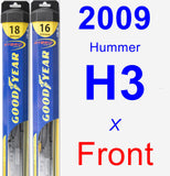 Front Wiper Blade Pack for 2009 Hummer H3 - Hybrid