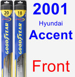 Front Wiper Blade Pack for 2001 Hyundai Accent - Hybrid