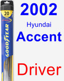 Driver Wiper Blade for 2002 Hyundai Accent - Hybrid