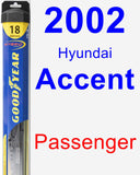 Passenger Wiper Blade for 2002 Hyundai Accent - Hybrid