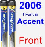 Front Wiper Blade Pack for 2006 Hyundai Accent - Hybrid