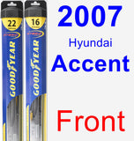 Front Wiper Blade Pack for 2007 Hyundai Accent - Hybrid