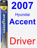 Driver Wiper Blade for 2007 Hyundai Accent - Hybrid