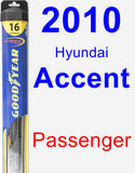 Passenger Wiper Blade for 2010 Hyundai Accent - Hybrid