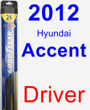 Driver Wiper Blade for 2012 Hyundai Accent - Hybrid