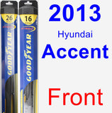 Front Wiper Blade Pack for 2013 Hyundai Accent - Hybrid