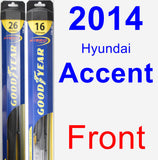 Front Wiper Blade Pack for 2014 Hyundai Accent - Hybrid