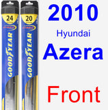 Front Wiper Blade Pack for 2010 Hyundai Azera - Hybrid