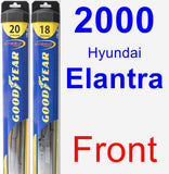 Front Wiper Blade Pack for 2000 Hyundai Elantra - Hybrid