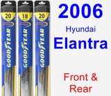 Front & Rear Wiper Blade Pack for 2006 Hyundai Elantra - Hybrid