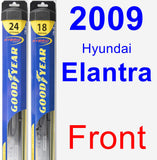 Front Wiper Blade Pack for 2009 Hyundai Elantra - Hybrid