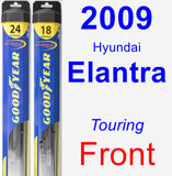 Front Wiper Blade Pack for 2009 Hyundai Elantra - Hybrid