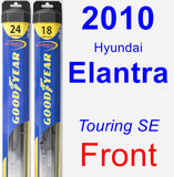 Front Wiper Blade Pack for 2010 Hyundai Elantra - Hybrid