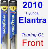 Front Wiper Blade Pack for 2010 Hyundai Elantra - Hybrid