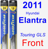 Front Wiper Blade Pack for 2011 Hyundai Elantra - Hybrid