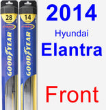 Front Wiper Blade Pack for 2014 Hyundai Elantra - Hybrid