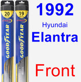 Front Wiper Blade Pack for 1992 Hyundai Elantra - Hybrid