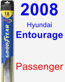 Passenger Wiper Blade for 2008 Hyundai Entourage - Hybrid