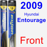 Front Wiper Blade Pack for 2009 Hyundai Entourage - Hybrid