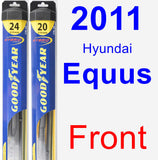 Front Wiper Blade Pack for 2011 Hyundai Equus - Hybrid