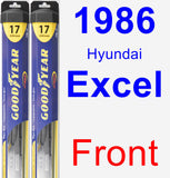 Front Wiper Blade Pack for 1986 Hyundai Excel - Hybrid