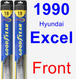 Front Wiper Blade Pack for 1990 Hyundai Excel - Hybrid