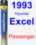 Passenger Wiper Blade for 1993 Hyundai Excel - Hybrid