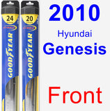 Front Wiper Blade Pack for 2010 Hyundai Genesis - Hybrid