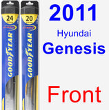 Front Wiper Blade Pack for 2011 Hyundai Genesis - Hybrid