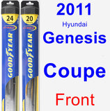 Front Wiper Blade Pack for 2011 Hyundai Genesis Coupe - Hybrid