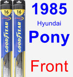 Front Wiper Blade Pack for 1985 Hyundai Pony - Hybrid