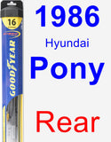 Rear Wiper Blade for 1986 Hyundai Pony - Hybrid