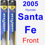 Front Wiper Blade Pack for 2005 Hyundai Santa Fe - Hybrid