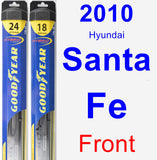 Front Wiper Blade Pack for 2010 Hyundai Santa Fe - Hybrid