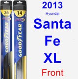 Front Wiper Blade Pack for 2013 Hyundai Santa Fe XL - Hybrid