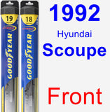 Front Wiper Blade Pack for 1992 Hyundai Scoupe - Hybrid