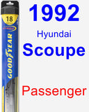 Passenger Wiper Blade for 1992 Hyundai Scoupe - Hybrid