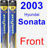 Front Wiper Blade Pack for 2003 Hyundai Sonata - Hybrid