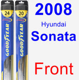 Front Wiper Blade Pack for 2008 Hyundai Sonata - Hybrid