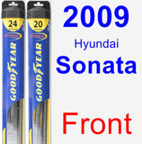 Front Wiper Blade Pack for 2009 Hyundai Sonata - Hybrid