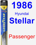 Passenger Wiper Blade for 1986 Hyundai Stellar - Hybrid