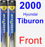 Front Wiper Blade Pack for 2000 Hyundai Tiburon - Hybrid