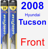 Front Wiper Blade Pack for 2008 Hyundai Tucson - Hybrid