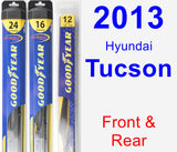 Front & Rear Wiper Blade Pack for 2013 Hyundai Tucson - Hybrid