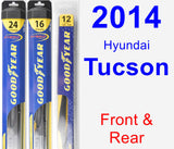 Front & Rear Wiper Blade Pack for 2014 Hyundai Tucson - Hybrid