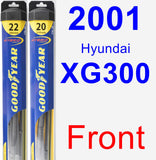 Front Wiper Blade Pack for 2001 Hyundai XG300 - Hybrid