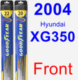 Front Wiper Blade Pack for 2004 Hyundai XG350 - Hybrid