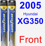 Front Wiper Blade Pack for 2005 Hyundai XG350 - Hybrid